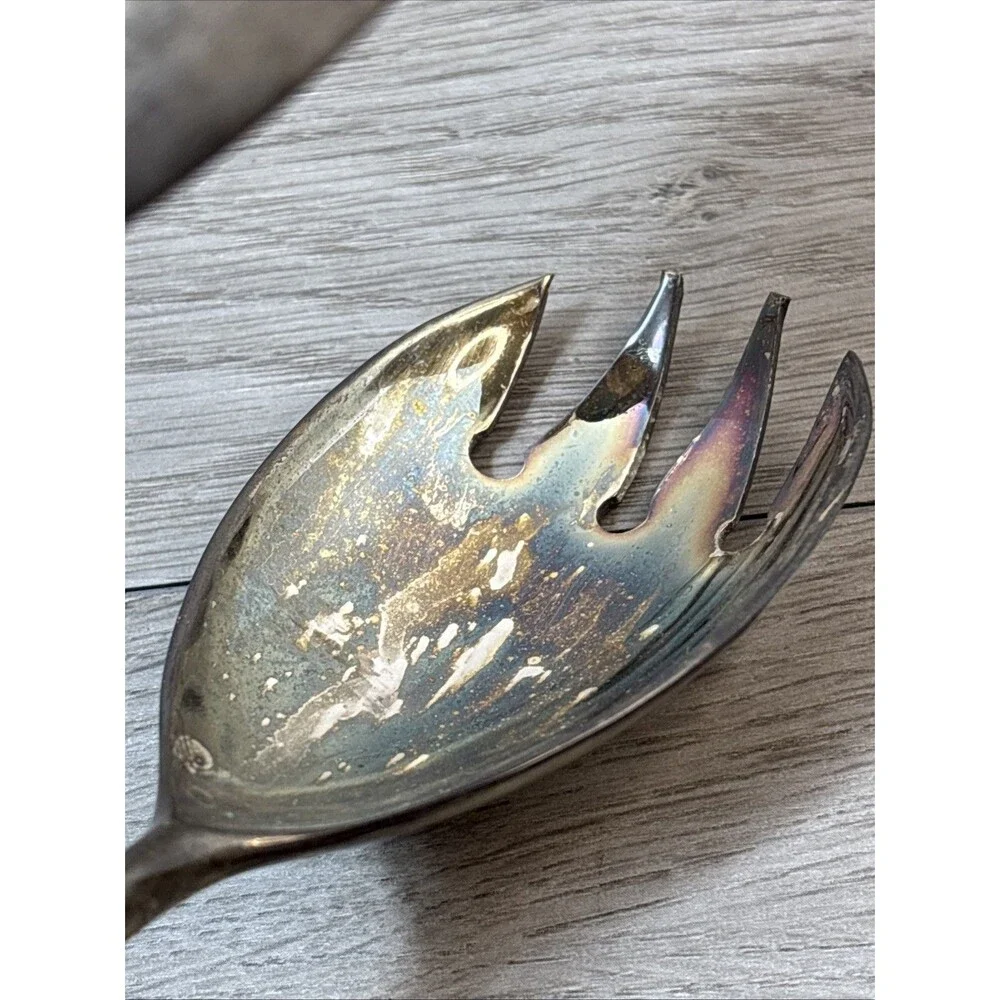 Vintage Serving Spoon Tongs Salad Pasta 10